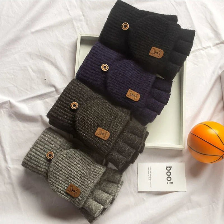 Schütze deine Hände vor Kälte mit diesen warmen Unisex-Halbfingerhandschuhen. Touchscreen-kompatibel für unterwegs.