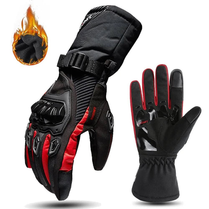 Hochwertige, wasserdichte Winter-Motorradhandschuhe mit Kohlefaserschutz, winddicht und warm für sicheres Fahren.