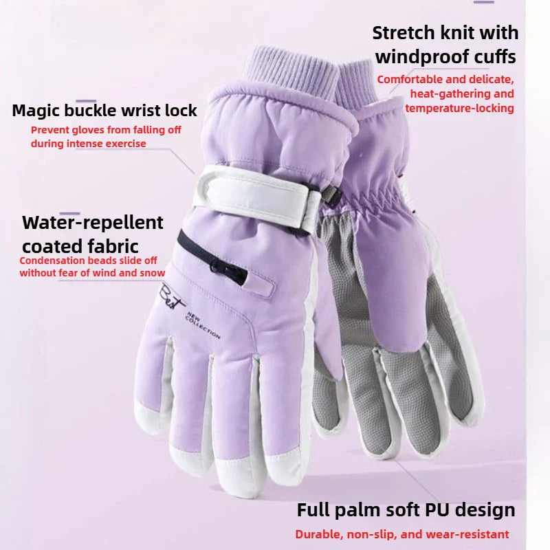 Rutschfeste Fahrradhandschuhe für den Winter, wasserdicht & warm, ideal für Damen & Herren im Freien.