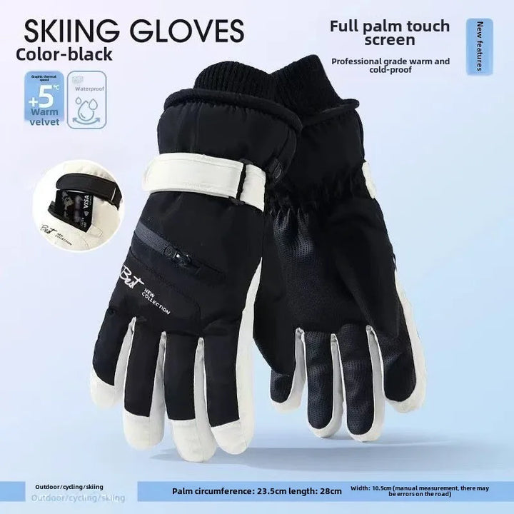 Vielseitige Unisex Winterhandschuhe, wasserdicht, touchscreen-kompatibel, rutschfest für Fahrrad & Ski.