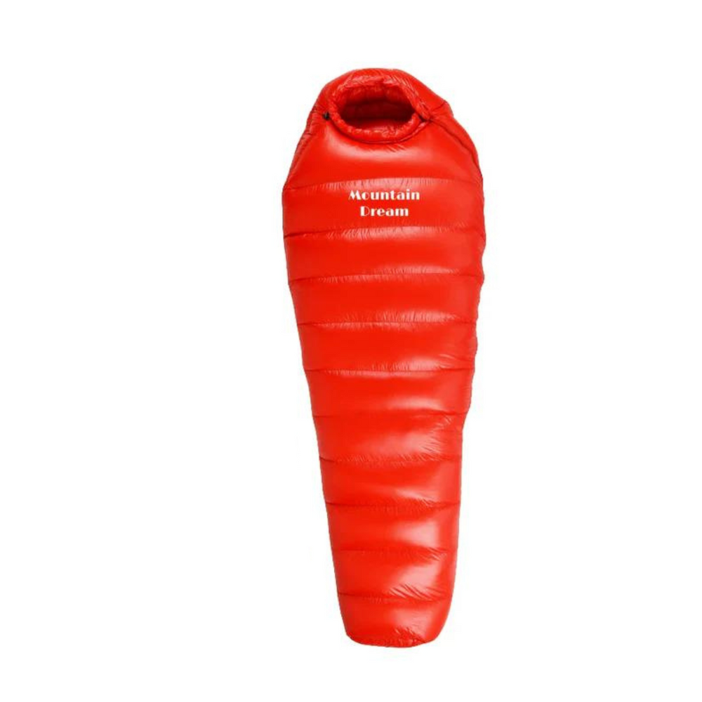 Warmer Unisex Daunen-Winterschlafsack ArcticNest für Kälteschutz beim Outdoor-Camping und Wandern im Winter.