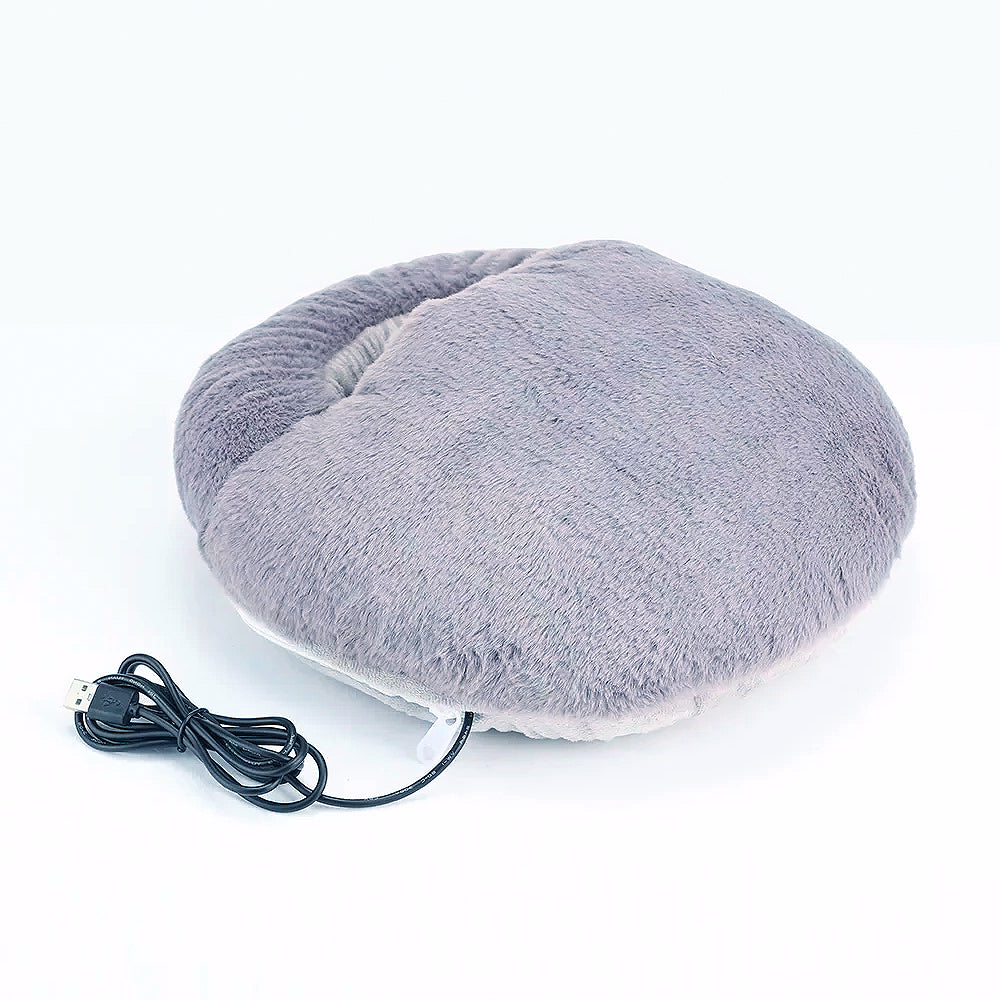 Unisex XL Fußwärmer elektrisch, beheizt über USB. Weicher Plüsch sorgt für langanhaltende Wärme und Gemütlichkeit im Winter.