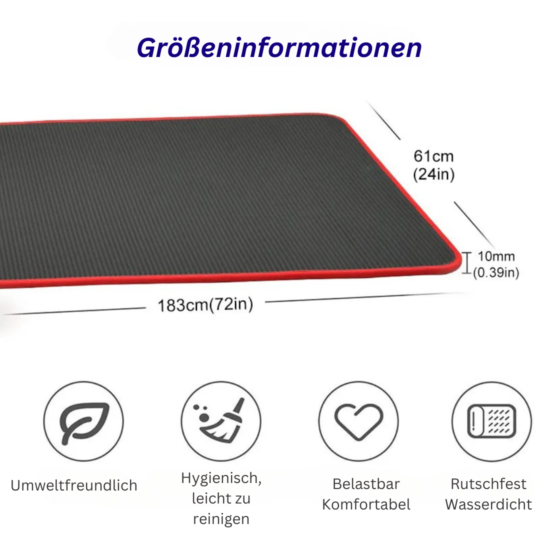 Premium 10mm Yogamatte, rutschfest und komfortabel, für Fitness- und Yoga-Training.