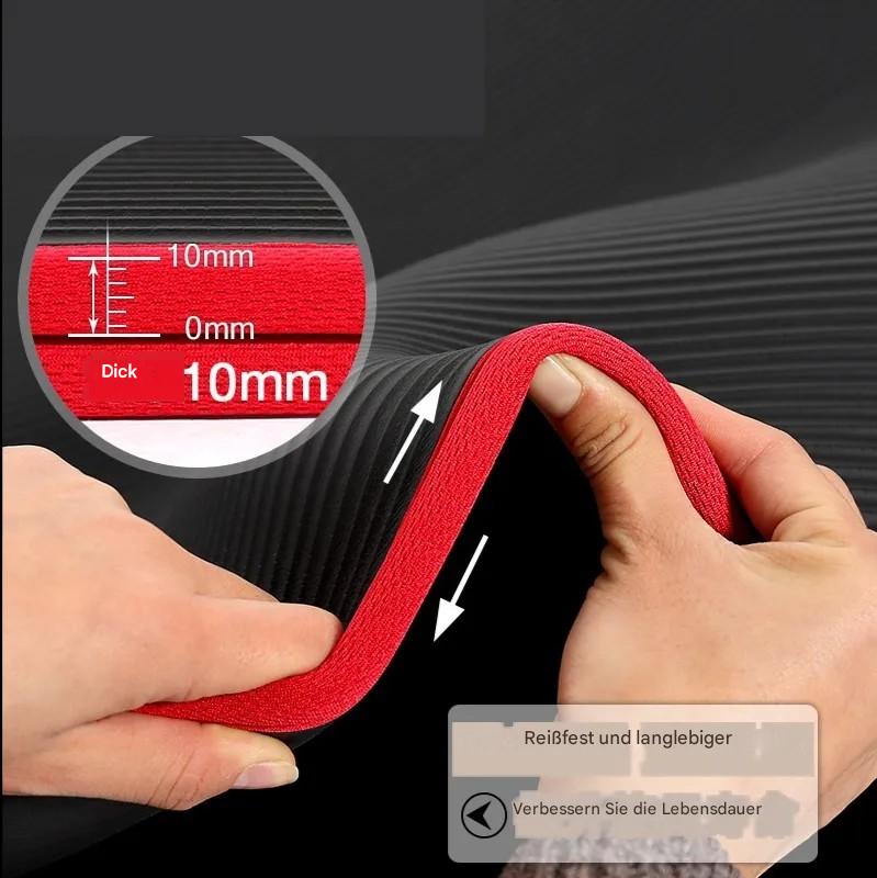 Rutschfeste 10mm Sportmatte, extra dick, ideal für Pilates, Yoga & Training zuhause.