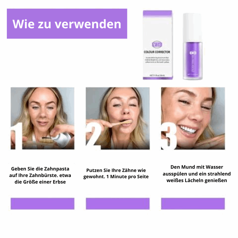 Kraftvolles Zahnaufhellungs Gel gegen Verfärbungen. Sorgt für weißere Zähne und langanhaltenden frischen Atem.