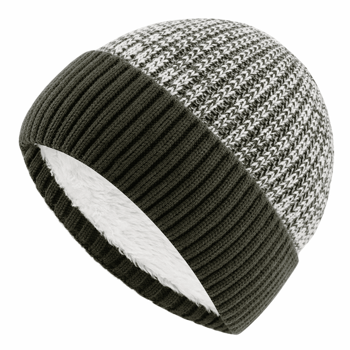 Zweifarbige Strickmütze aus Fleece, unisex. Garantierter Kälteschutz und Wärme für Herbst & Winter.