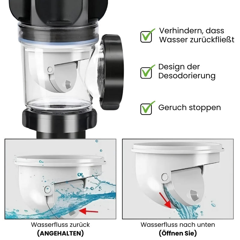 Robustes Universal Abflussrohr aus hochwertigem Edelstahl für langlebige Hygiene in Waschbecken.