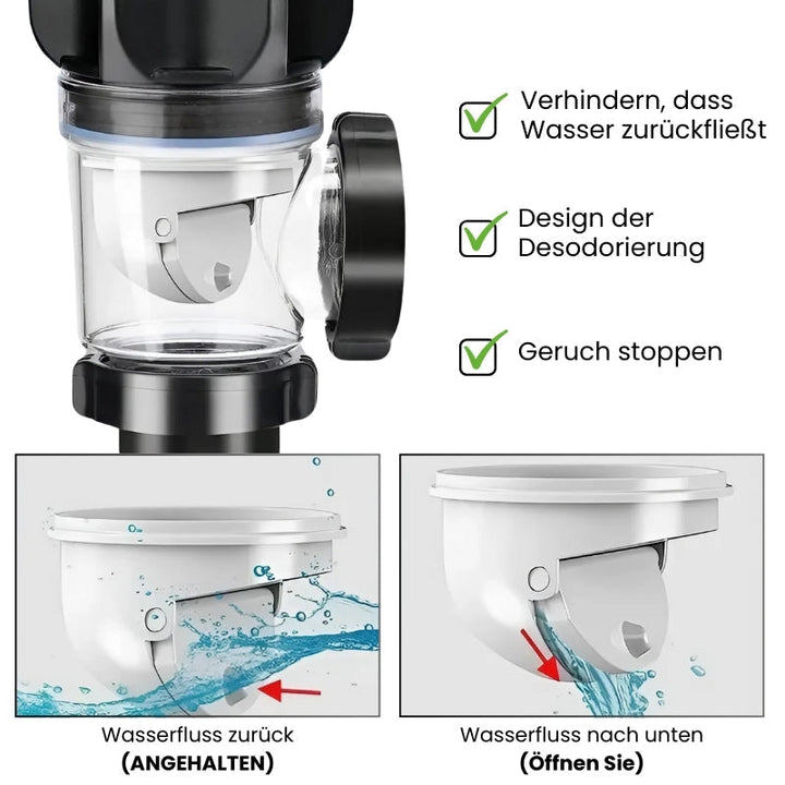 Robustes Universal Abflussrohr aus hochwertigem Edelstahl für langlebige Hygiene in Waschbecken.
