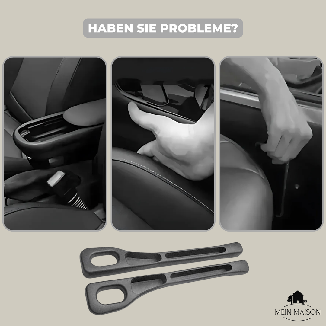 Praktischer Autositz-Spaltfüller in Schwarz für eine aufgeräumte und organisierte Fahrzeuginnenausstattung.