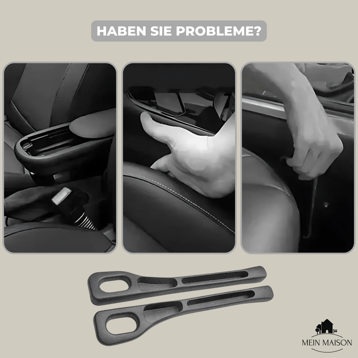 Praktischer Autositz-Spaltfüller in Schwarz für eine aufgeräumte und organisierte Fahrzeuginnenausstattung.