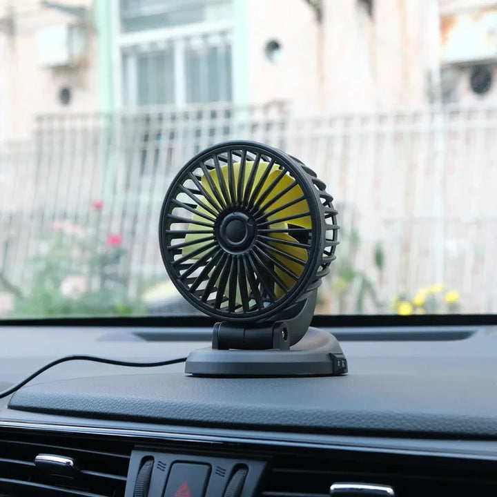 Universal Auto-Ventilator für PKW, LKW & Wohnmobil. Bietet Kühlung mit USB/12V/24V. Kompaktes Autozubehör für Sommer.