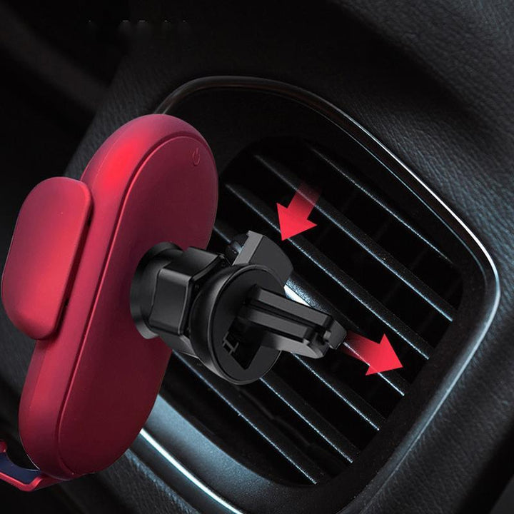 Flexibler Lüftungshalter für Smartphones, mit praktischer kabelloser Ladefunktion im Auto.