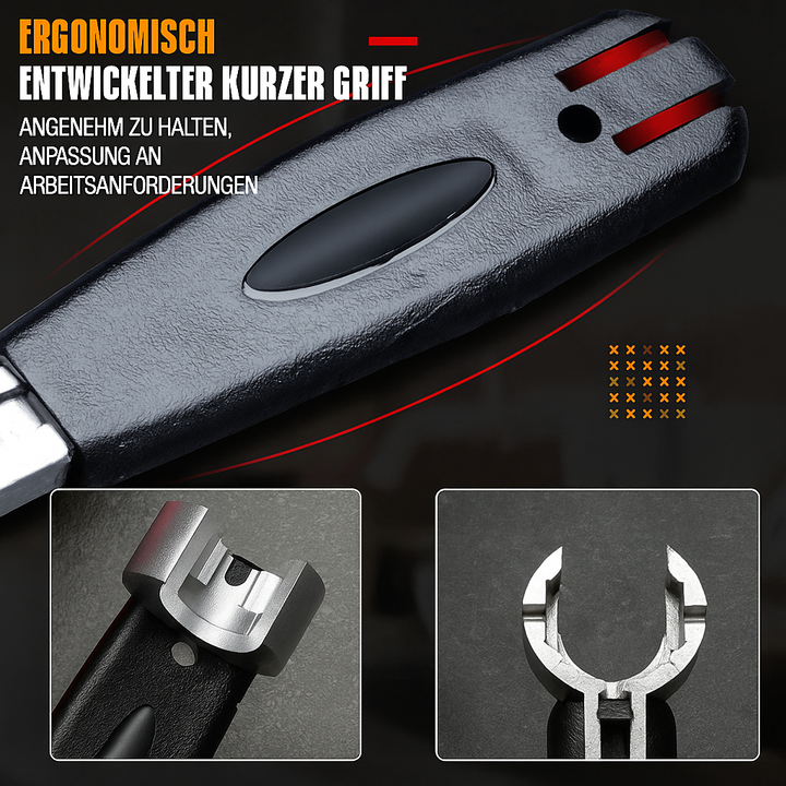 Ergonomischer Universal GripMax Duo-Schlüssel, perfekt für jede Art von Rohr- & Sanitärarbeit.