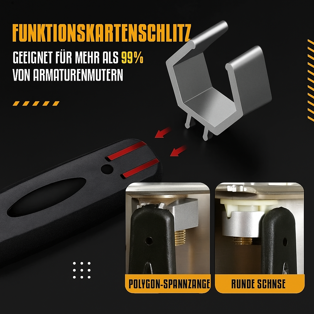 Hochwertiger GripMax Duo-Schlüssel, flexibles Universalwerkzeug aus langlebiger Aluminiumlegierung.