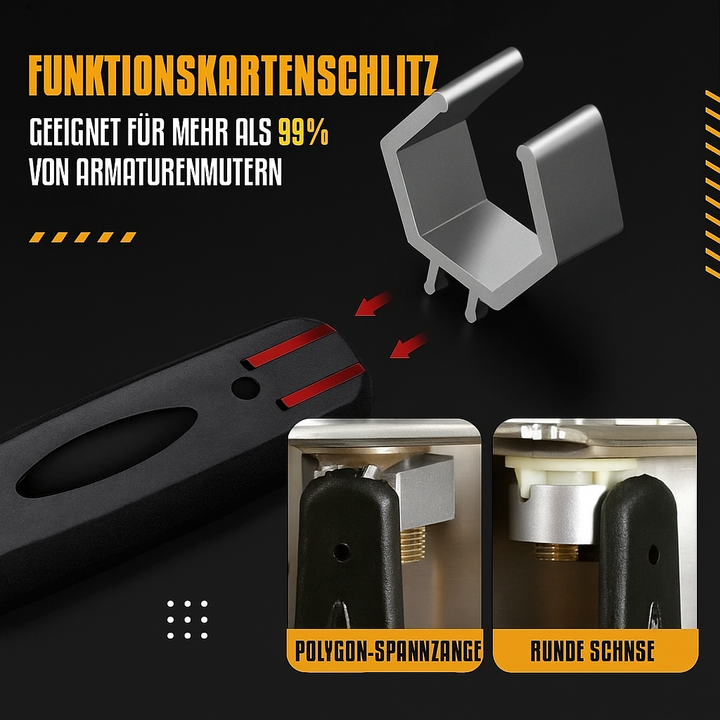 Hochwertiger GripMax Duo-Schlüssel, flexibles Universalwerkzeug aus langlebiger Aluminiumlegierung.