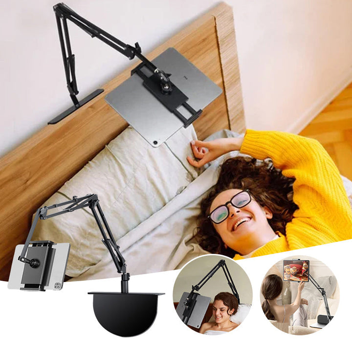 Praktischer Medienhalter für Filme & Serien am Bett, flexibler Arm hält Gerät sicher in Position.