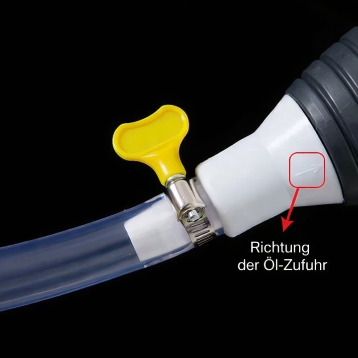 Flexible Schlauchpumpe mit Handfunktion für universelles Umfüllen von Kraftstoff und anderen Flüssigkeiten.