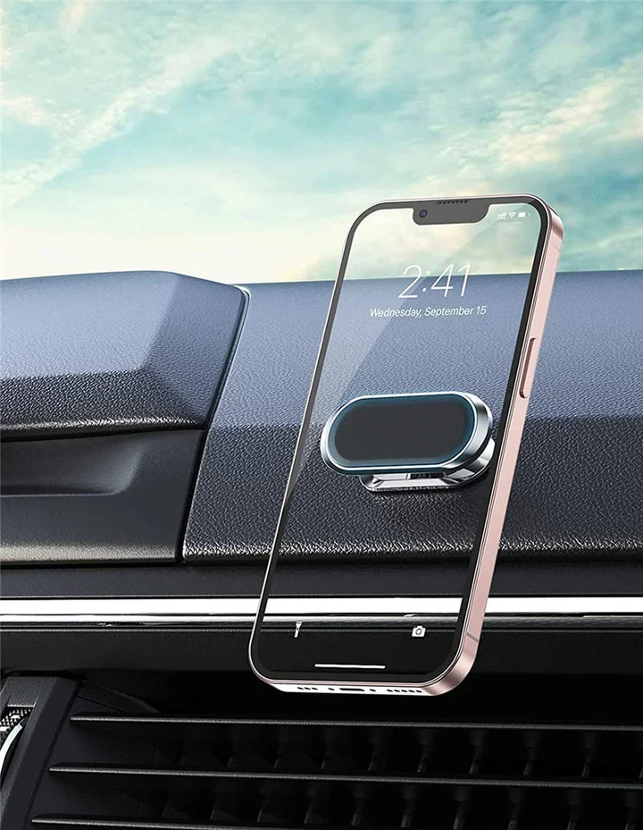 Kompakter magnetischer Handyhalter für sichere Smartphone-Befestigung im Auto.