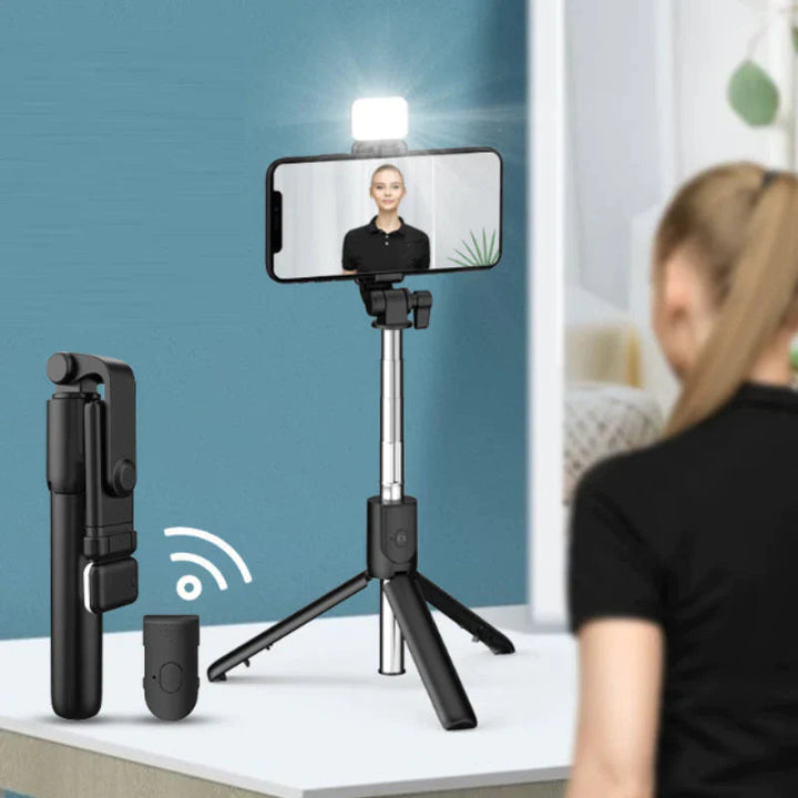 Vielseitiger SnapFlex Bluetooth-Selfiestick mit Stativ, ideal für Vlogging, Reisen und Smartphone-Fotografie.
