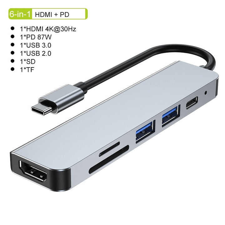 USB-C Dockingstation für MacBook Air. Inkl. HDMI 4K, Power Delivery, SD-Kartenleser & Gigabit Ethernet.