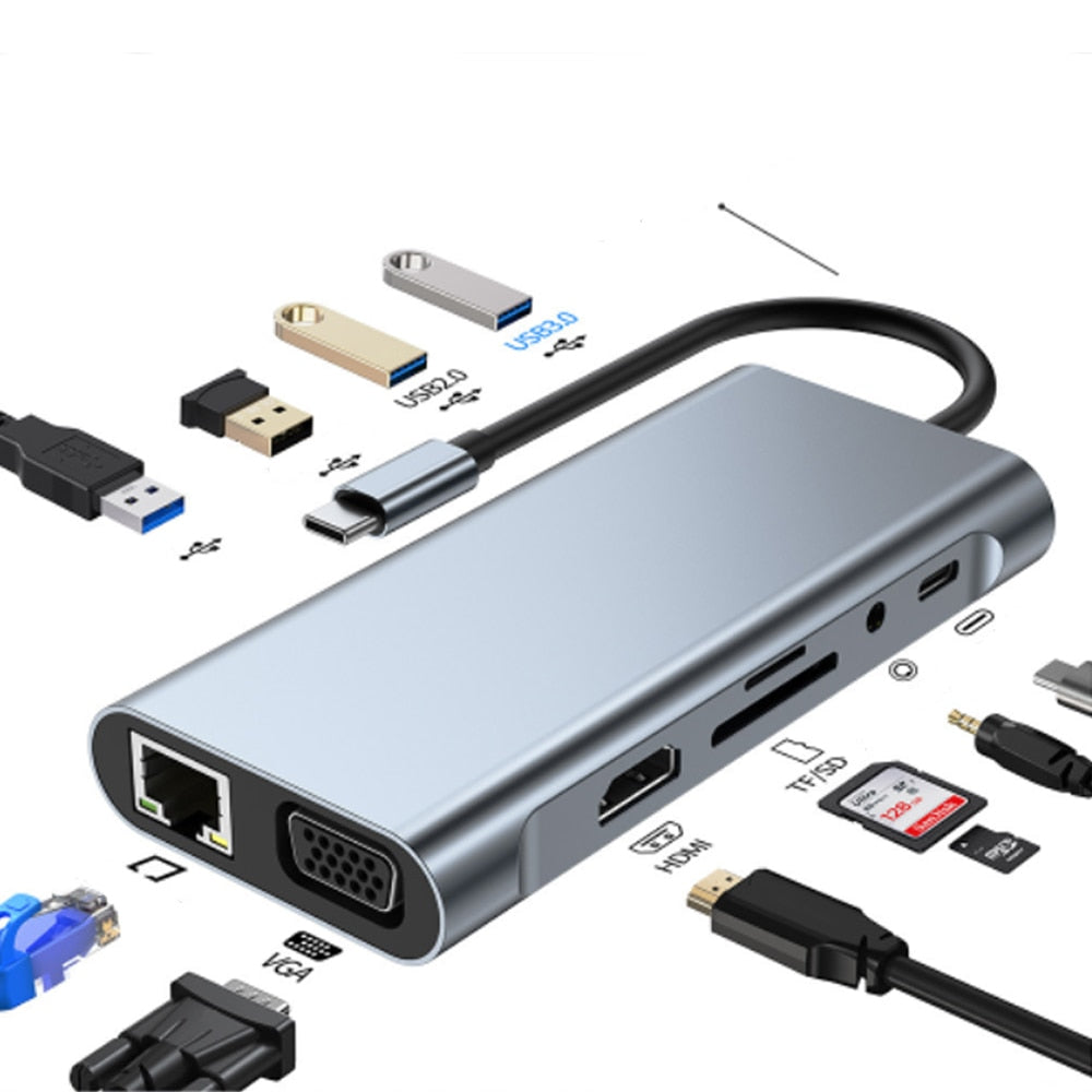 USB-C Hub mit HDMI 4K Ausgang & Power Delivery für schnelle Videoübertragung und Ladefunktion.