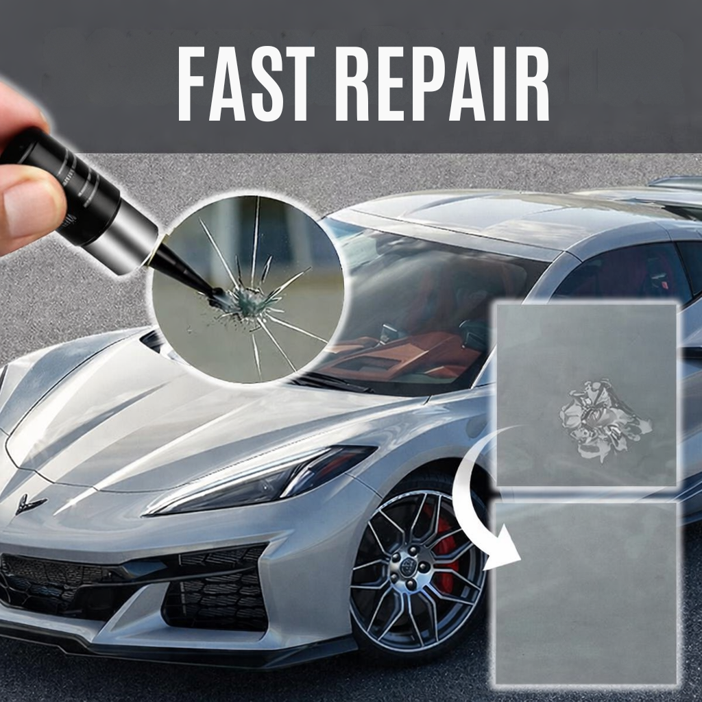 Universal Windschutzscheiben Reparaturkit für Steinschläge und Risse. DIY Autoglas Reparaturset, komplett.