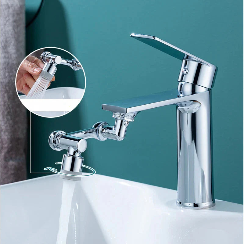 Universaler 1080° drehbarer Wasserhahn Extender für Küche & Bad. Flexibel, Doppelstrahl, wassersparend.