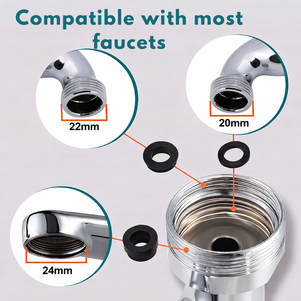 Drehbarer Wasserhahn Extender (1080°) aus Edelstahl. Für Küche, Bad, Spülbecken. Wassersparend & flexibel.