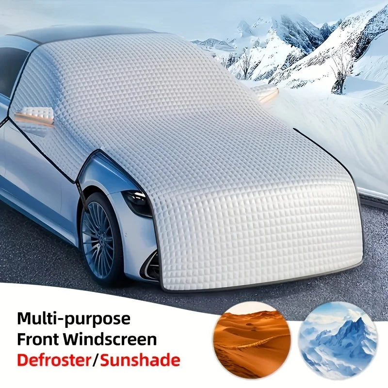 Universelle Auto Frontscheibenabdeckung für Ganzjahres Schutz vor Wind, Frost, Eis und Sonne.