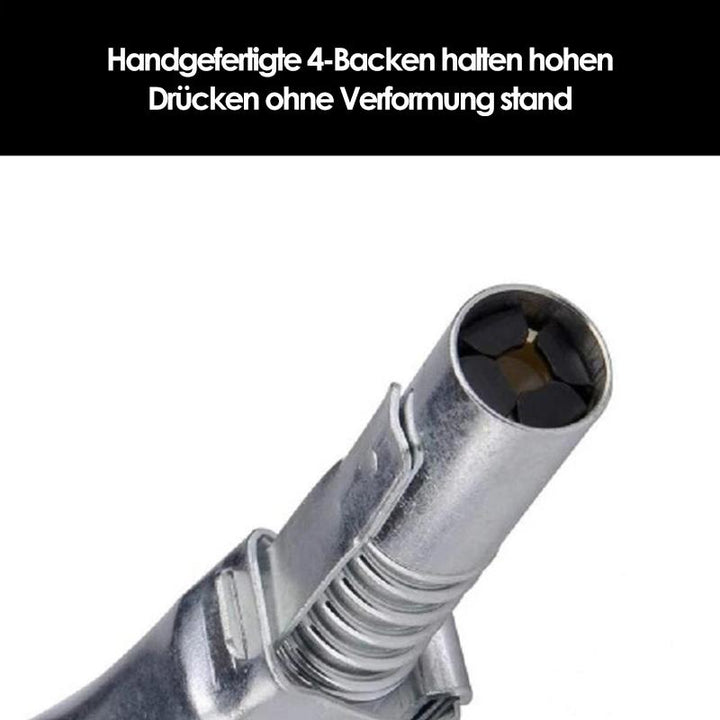 Universelle Hydraulik-Fettpresse-Kupplung für sicheres, leckagefreies Schmieren von Maschinen in Industrie und Werkstatt.