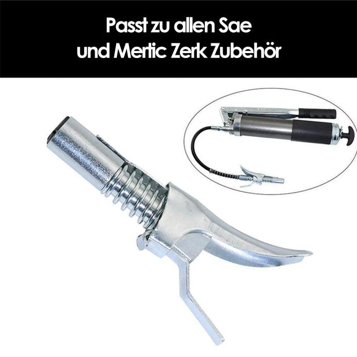 Robuste Universal-Fettpresse-Kupplung für Hydrauliksysteme, erleichtert das Schmieren von Maschinen und Werkzeugen.