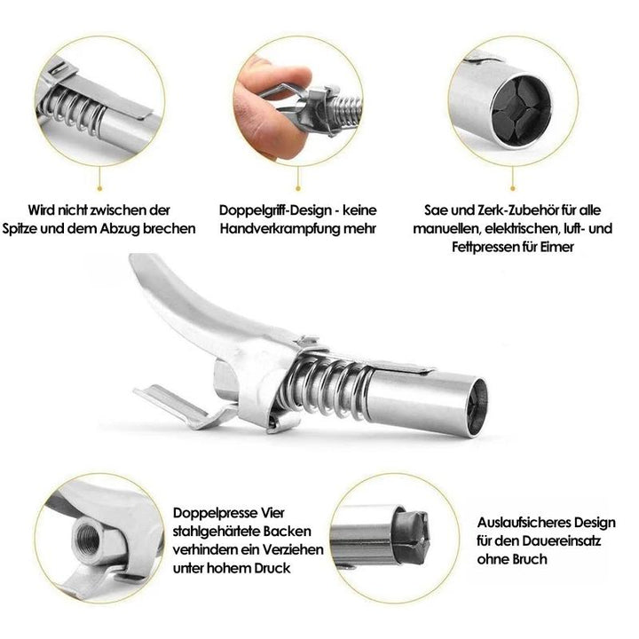 Leckagefreie Hydraulik-Fettpresse-Kupplung, sorgt für sauberes und effizientes Schmieren an Schmiernippeln.