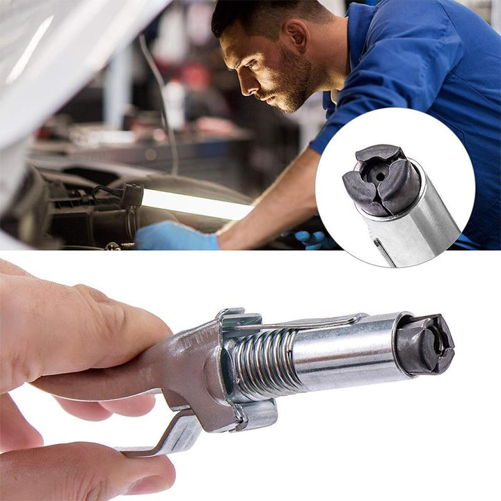 Sicheres Greifmundstück für Hydraulik-Fettpressen, essenzielles Werkzeug für präzises Schmieren von Maschinen.