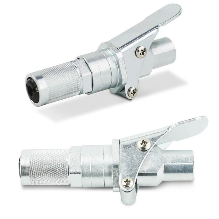 Fettpresse-Kupplung für Hydraulik-Schmiernippel, robustes Werkstattzubehör für sicheres Maschinenschmieren.