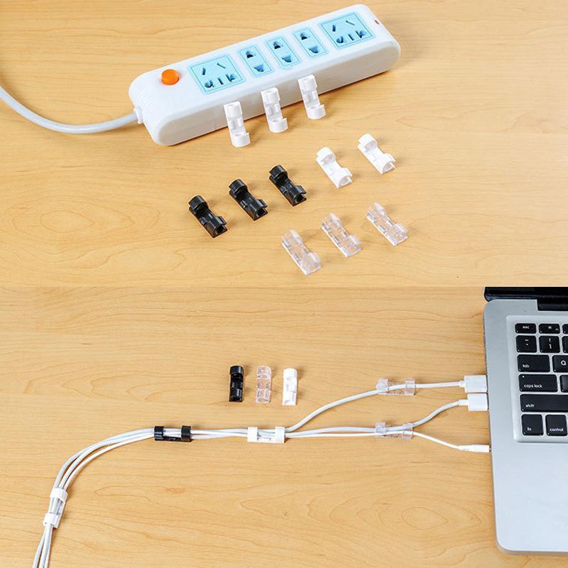 Praktische, selbstklebende Drahtklemmen für einfaches Kabelmanagement ohne Bohren. Hält Kabel sauber & organisiert.