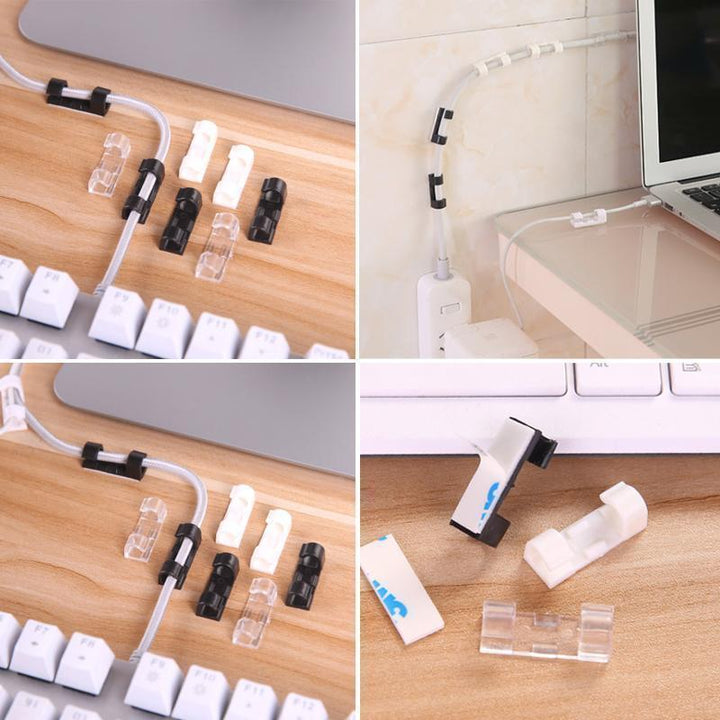 Selbstklebende Kabelklemmen für Auto, Küche, Schlafzimmer und Büro – vielseitiger Organizer für jedes Kabelmanagement.
