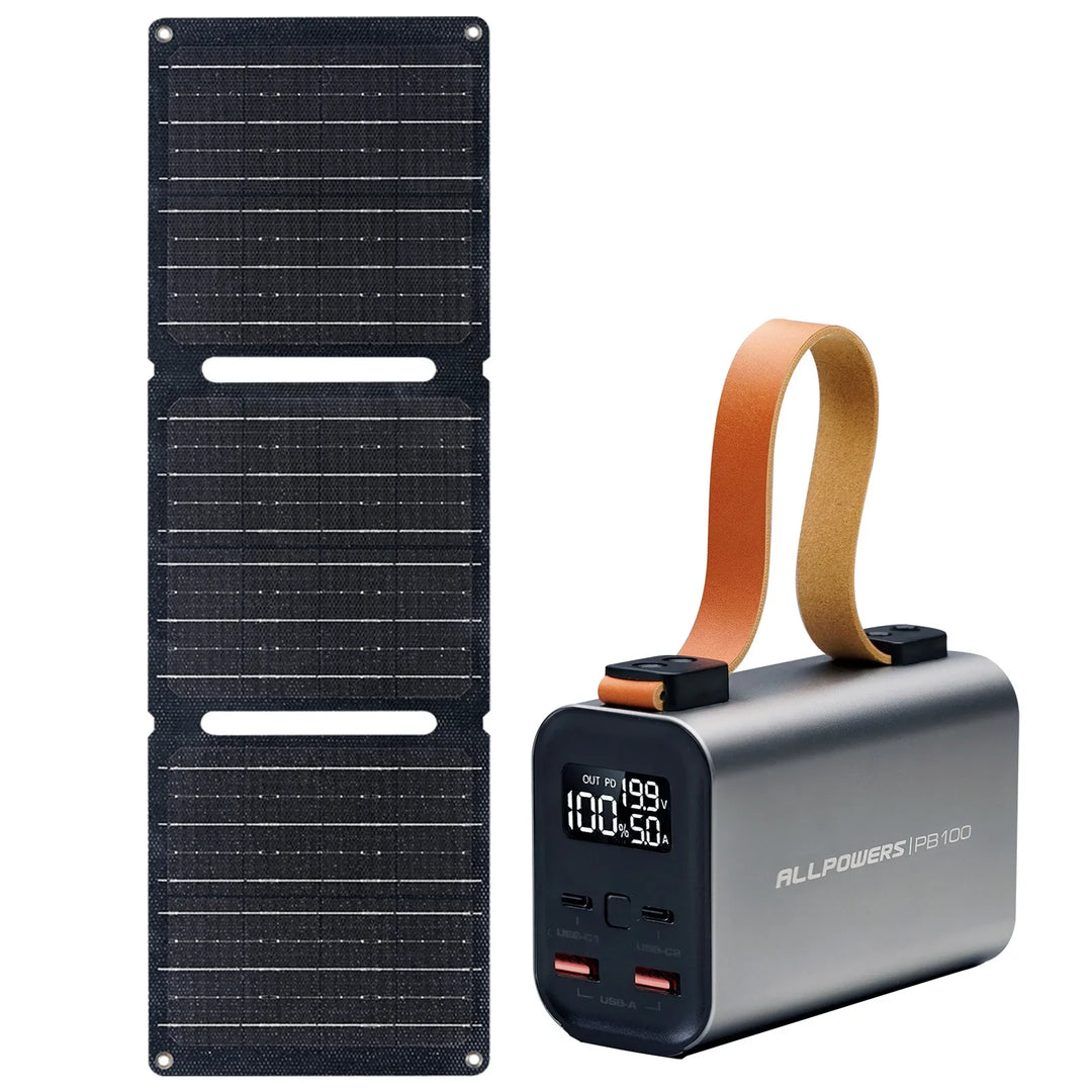 Universelle Solar Powerbank 24.000mAh mit 100W Schnellladung für Outdoor, Camping & Reise. Zuverlässiger Energiespeicher.