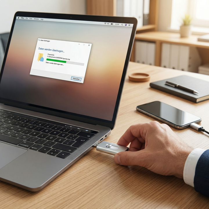 Kompakter Metall USB-Speicherstick als Smartphone Zubehör & PC Zubehör. Universeller Datentransfer für unterwegs.
