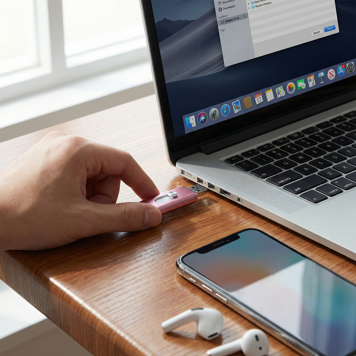 Hochwertiger 3-in-1 USB Flash-Drive für die schnelle Speichererweiterung und Datensicherung von Handy & PC.