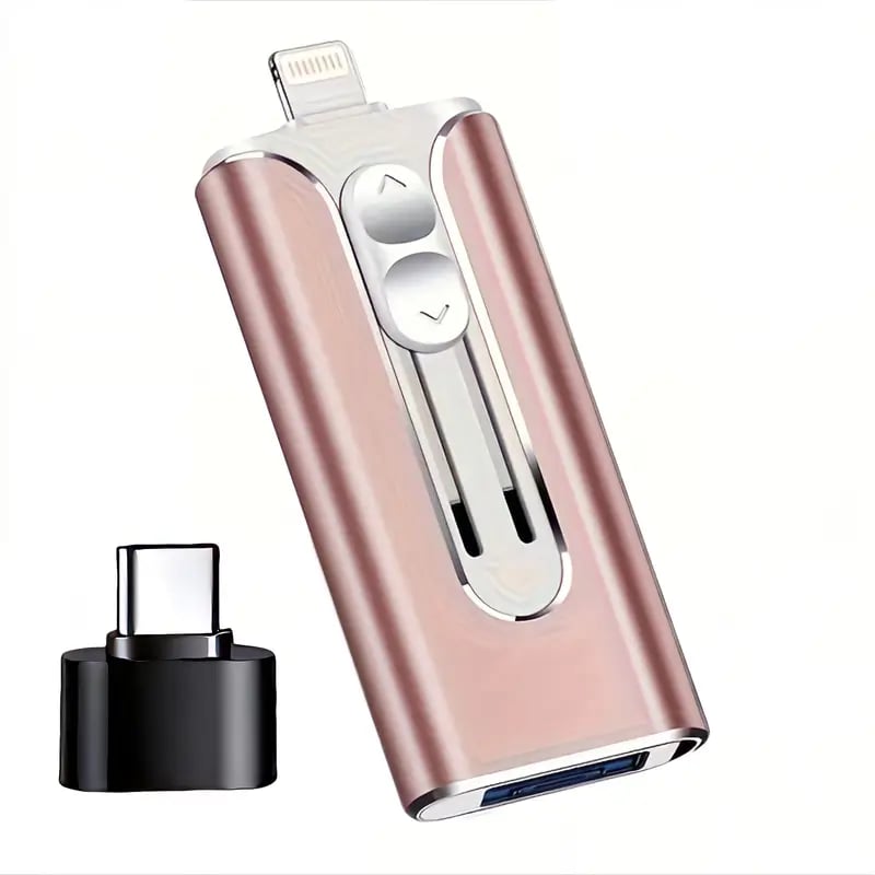 Plug & Play 4-in-1 USB-Stick für mühelose Speichererweiterung & Datensicherung auf Mobilgeräten & PC.