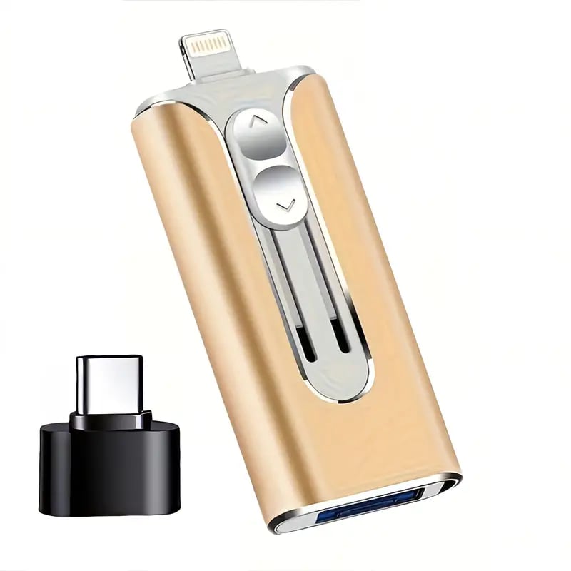 Mobiler 4-in-1 USB-Stick für unterwegs: Speichererweiterung für Fotos & Videos auf Android, iPhone & PC.