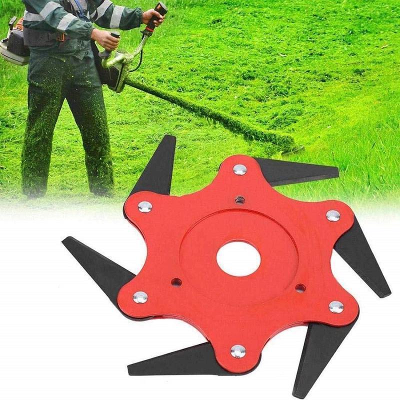 Langlebiger Trimmerkopf mit 6 scharfen Klingen für schnelle Unkrautentfernung.