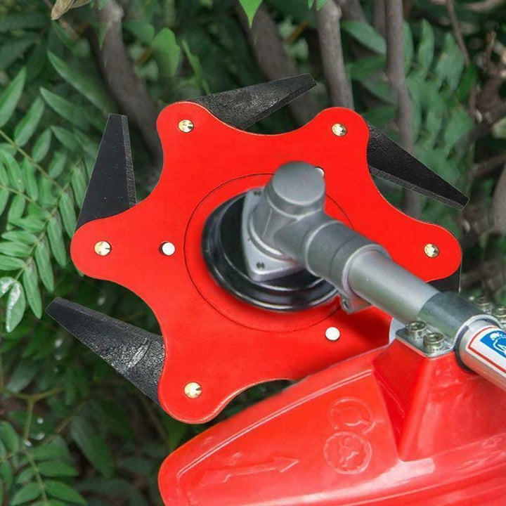 Gartenwerkzeug: Universal-Trimmerkopf mit 6 Klingen für Rasen, Büsche & Unkraut.