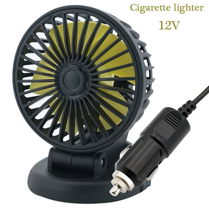 Universeller Auto-Ventilator für PKW, LKW, Wohnmobil & Büro; 5V/12V/24V USB-Anschluss.
