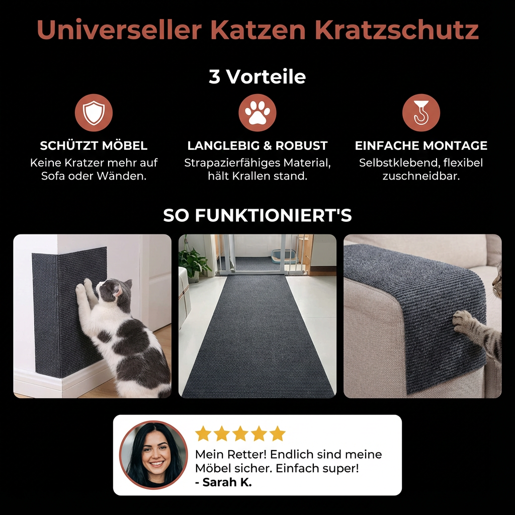 Effektiver Kratzschutz für Katzen, schützt Polstermöbel & Sofas vor Beschädigungen. Haustierbedarf Must-have.
