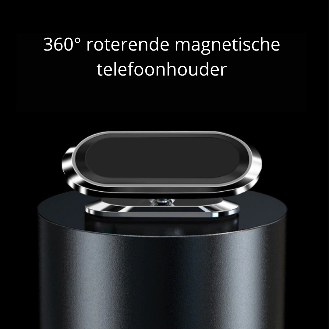 Kompakte 360° drehbare Handyhalterung für das Auto, magnetisch und universal für alle Smartphones.