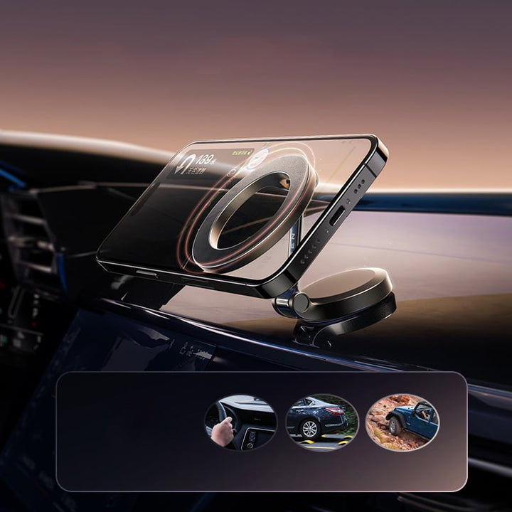 Telefonhalter magnetisch fürs Auto mit Smartphone. Stabiler Halt für sichere Fahrt und einfache Bedienung.