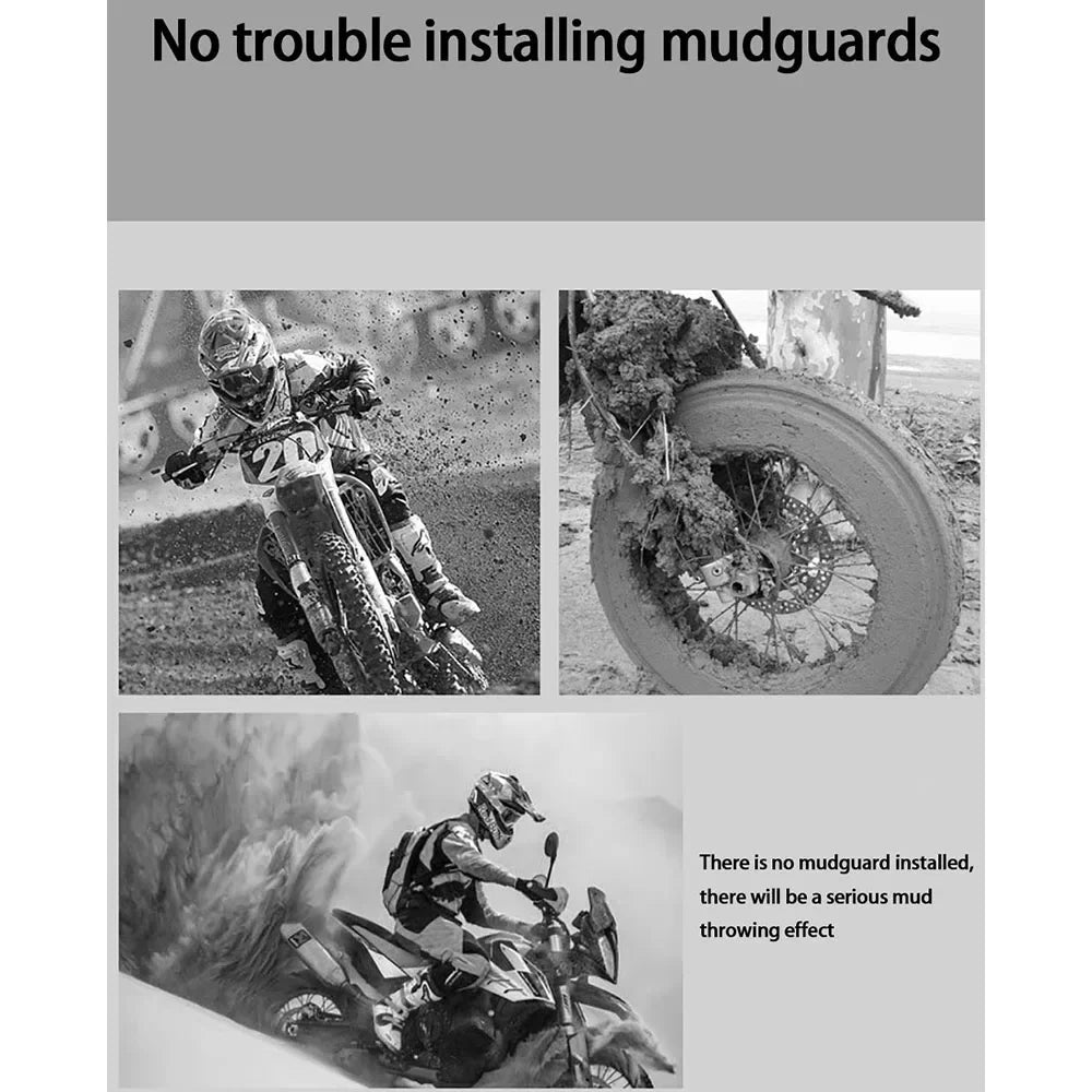 Motorrad Hinterradschutz aus robustem ABS-Kunststoff, universell passend. Mit Reflektor für mehr Sicherheit.