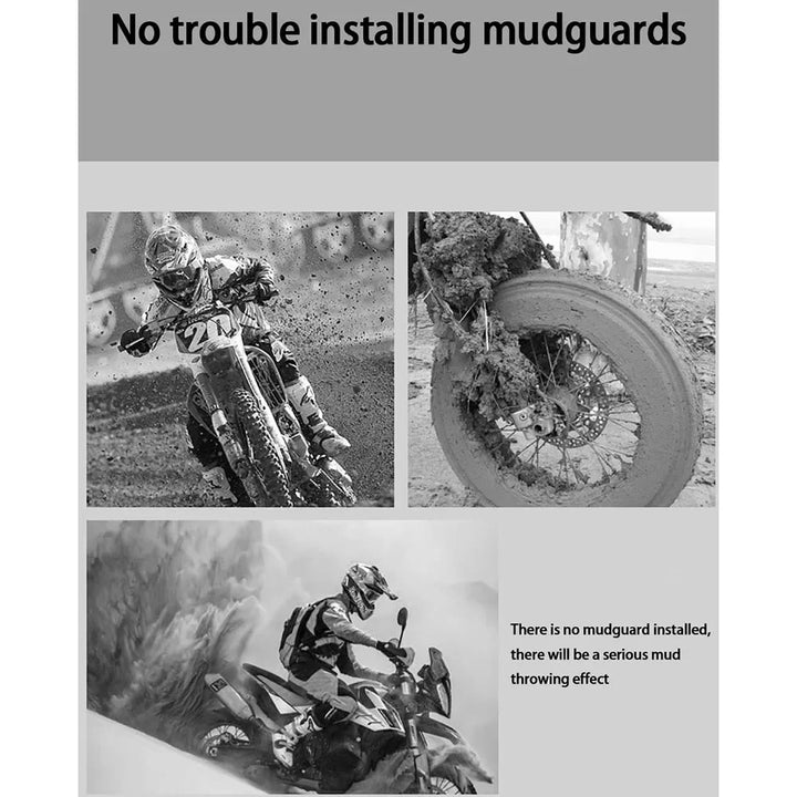 Motorrad Hinterradschutz aus robustem ABS-Kunststoff, universell passend. Mit Reflektor für mehr Sicherheit.