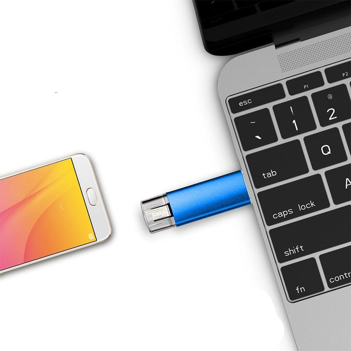 Tragbarer OTG USB-Speicherstick für einfache Datenübertragung zwischen Smartphone, Tablet und Computer.